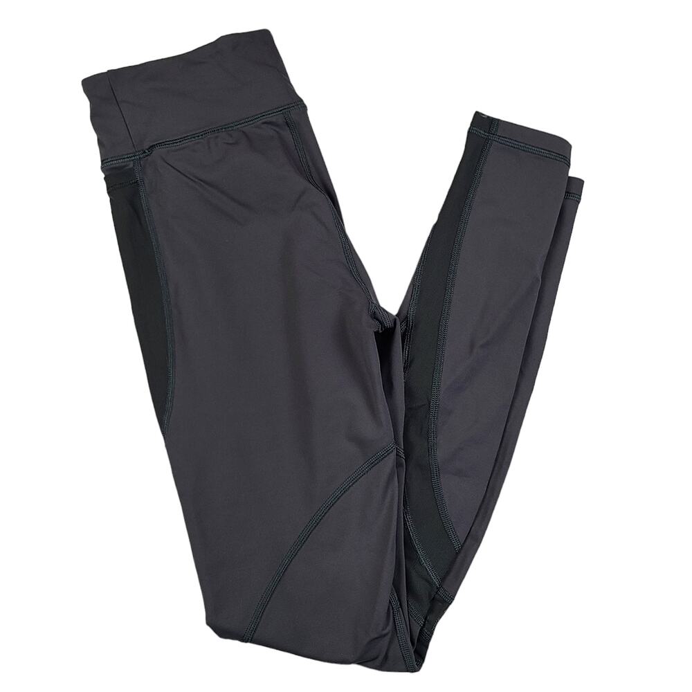 Girls Ivivva Leggings SZ 14 Athletic Gray Mesh Inset